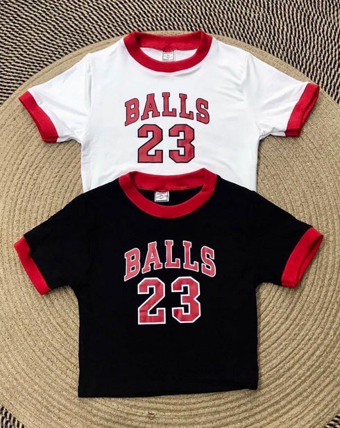 Color Contrast Printed Crop T-shirts